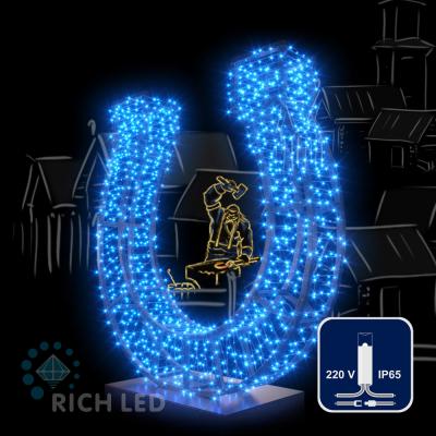 Светодиодные гирлянды RichLed Нить 10 м, 220 В, пост.свеч, IP65, герм. колп, прозр.провод, синий Светодиодные гирлянды RichLed Нить 10 м, 220 В, пост.свеч, IP65, герм. колп, прозр.провод, синий