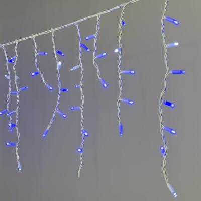 Светодиодная бахрома Laitcom 3,1 x 0,5 м, белый провод каучук, 120 led, IP65, синий с мерцанием