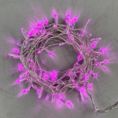 Светодиодная нить Laitcom, с колпачком 10м, 24V, 100 LED, IP65, прозр.провод, розовый