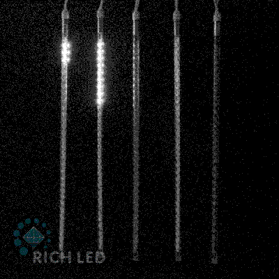 Тающая сосулька светодиодная Rich LED, 10*0.5 м., цвет свечения белый, IP65