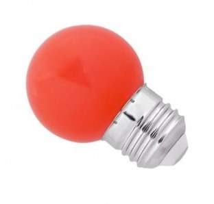 Качественная картинка Лампа шар 45 1W LED е27 КРАСНАЯ матовая LAITCOM