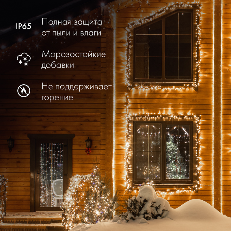 Качественная картинка Дюралайт NEON-NIGHT двухжильный 230В 13мм 36 LED/м ТЕПЛЫЙ БЕЛЫЙ мерцание