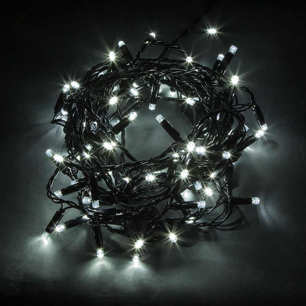 Качественная картинка Светодиодная гирлянда линейная Feron CL43, 200 LED, IP65, пост.свечение, 5000К, 20 м+1.5м чер.шнур