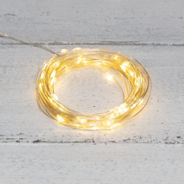 Светодиодная гирлянда Роса Neon-Night, 5м, 50 LED, ПВХ, IP20, USB, теплый белый