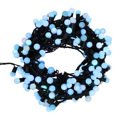 Гирлянда светодиодная Мультишарики Ø17,5мм 20м СИНИЙ черный ПВХ IP65 статика 230В