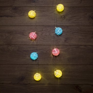 Гирлянда светодиодная Карамельки Neon-Night 1,5м, проз.ПВХ, IP20, 10LED, т.белый, 2 х АА (нет)