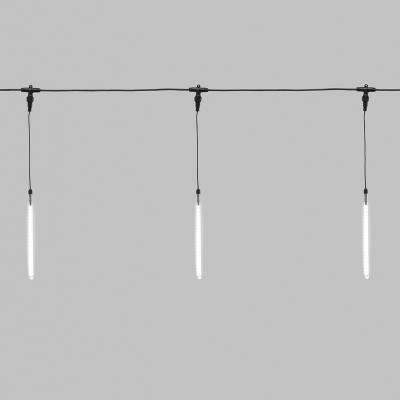 Тающие сосульки NEON-NIGHT 10 шт. х 30см, шаг 100см, БЕЛЫЙ, черный каучук, IP65, 24В