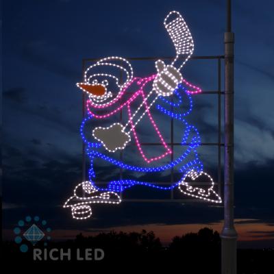 Светодиодная консоль Снеговик с клюшкой и шайбой RichLed