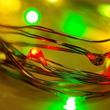 Светодиодная гирлянда Роса Neon-Night, 2м, 20 LED, ПВХ, IP20, 2хCR2032 (в комплекте), RGB