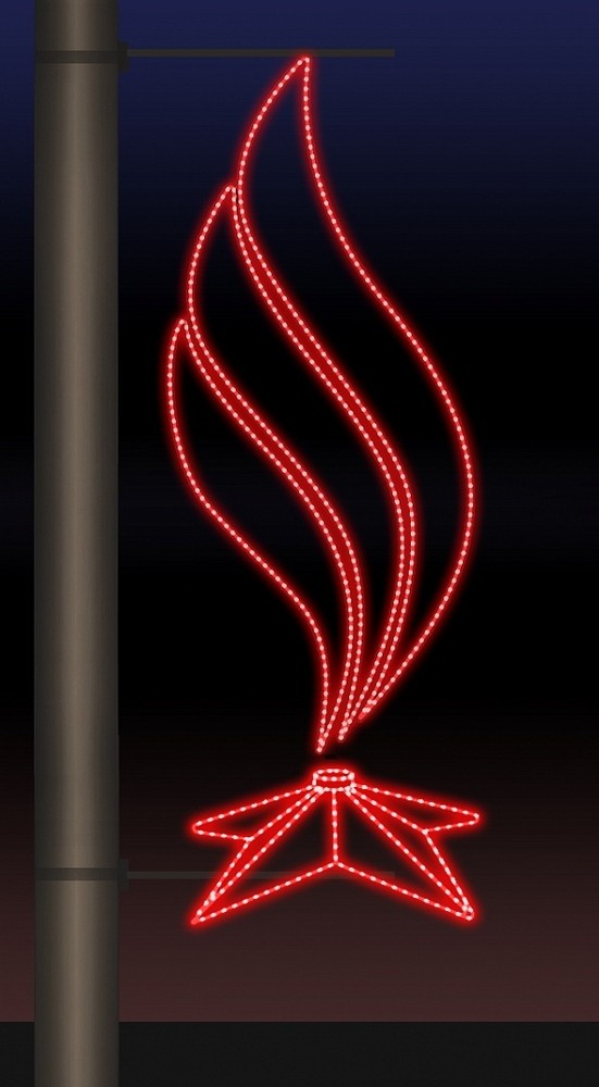 Качественная картинка Светодиодные уличные консоли ко Дню победы Rich LED Вечный огонь №1 тип 9-9 красный