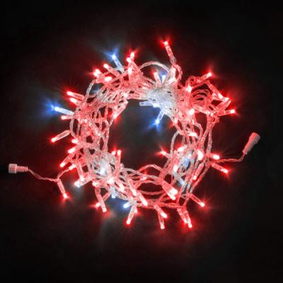 Светодиодная нить с колпач. Laitcom 10 м, 24V, IP65, 100 led,прозр. провод, мерц.бел.диода, красный