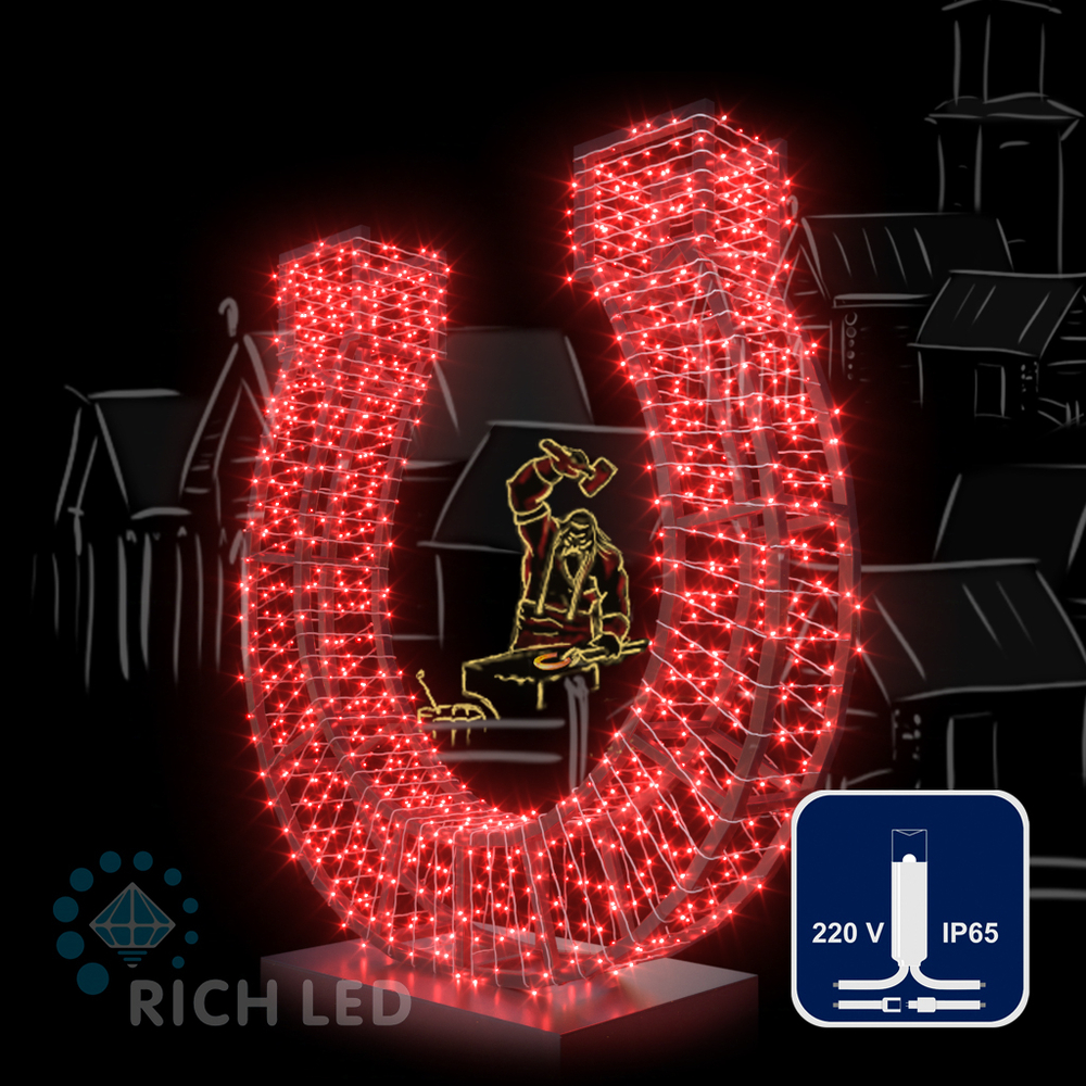 Качественная картинка Светодиодные гирлянды RichLed Нить 10 м, 220 В, пост.свеч, IP65, гермет.колп, белый провод, красный
