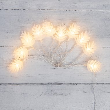 Гирлянда светодиодная Шишки Neon-Night 1,5 м, прозрач. ПВХ, IP20, 10LED, т.белый, 2хАА (нет)