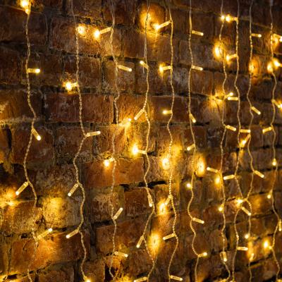 Светодиодный занавес NEON-NIGHT 2х3м ТЕПЛЫЙ БЕЛЫЙ, прозрачный ПВХ, IP65, мерцание, 230В