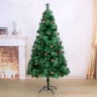 Кедр зеленый шишки 180 см, d игл 10 см, d нижнего яруса 100 см, 235 веток, металл подст.