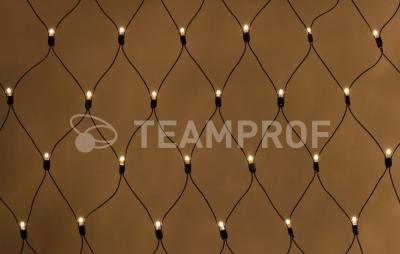 Светодиодная сетка Teamprof 2х2м, статика, черный провод, теплая белая