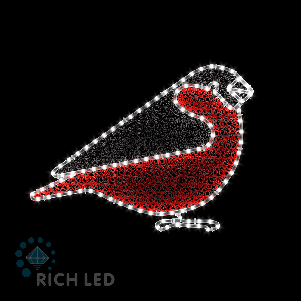 Световая 2Д Елочная игрушка RichLed Птица МИНИ (деколейс + дюралайт), 220В