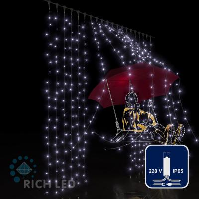 Светодиодный занавес RichLed, 2*2 м, 220 В, постоянное свечение, IP 65, герметичный колпачок Светодиодный занавес RichLed, 2*2 м, 220 В, постоянное свечение, IP 65, герметичный колпачок