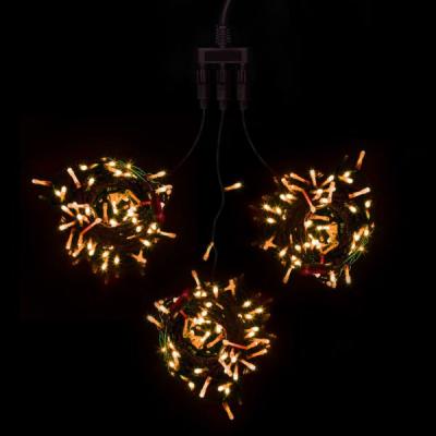 Комплект гирлянды Laitcom, 60м., 3x20м, 600 LED, IP54, 24V, черн.пр.ПВХ, желтый с мерц.белого диода