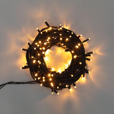 Cветодиодная нить управляемая NEON-NIGHT 20м ТЕПЛЫЙ БЕЛЫЙ черный каучук IP67 динамика 230В 217-204