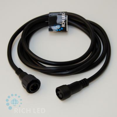Удлинитель 2 м, 2 pin, 2-х проводной, черный. Rich LED