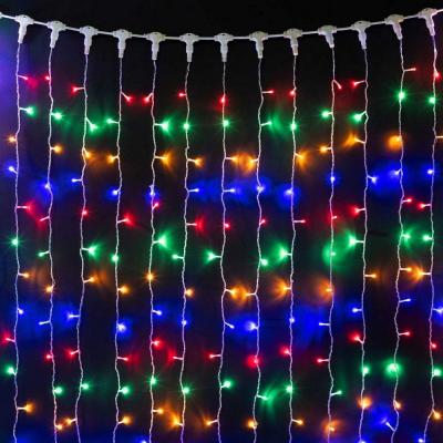 Светодиодный занавес Laitcom, 2 x 2м, прозрачный провод, 400 led, IP54 (мерцание БЕЛЫЙ ДИОД), мульти