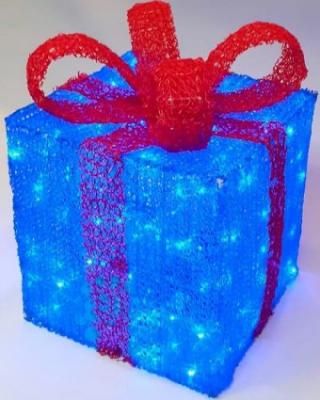 Светодиодная фигура Подарок 30*30, RichLed, мерцание, синий