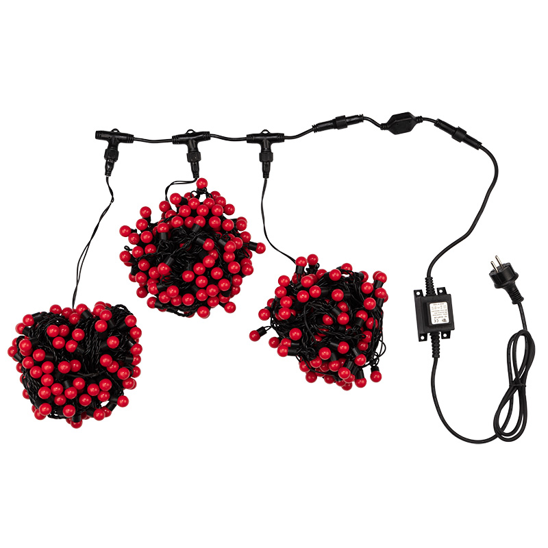 Качественная картинка Гирлянда NEON-NIGHT ClipLight - ШАРИКИ 24V, 3 нити по 20 м, Красный