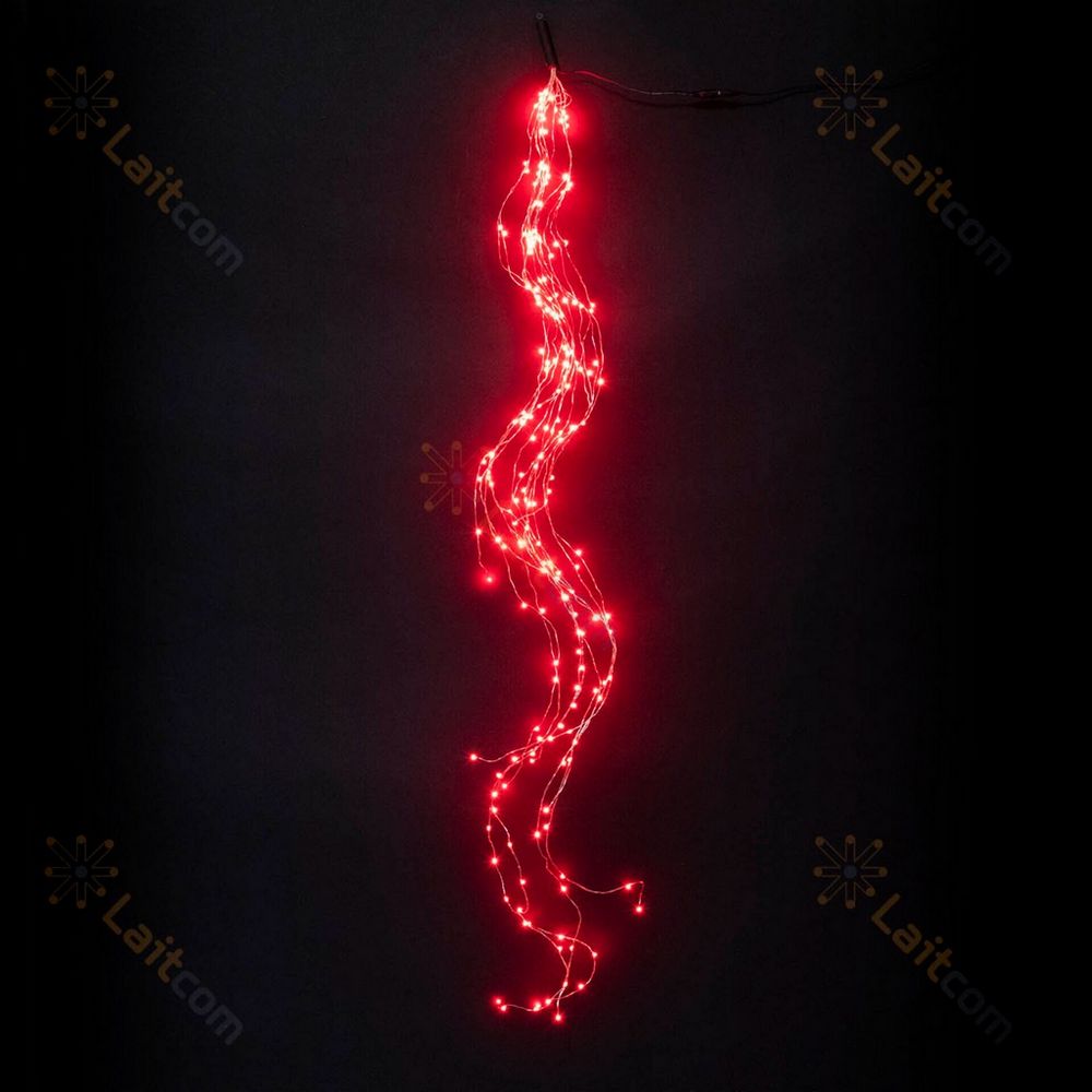 Качественная картинка Светодиодная гирлянда Laitcom "Конский хвост", 2,5м., 24V, 200 LED, IP67, красн.шнур, красный