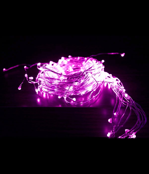 Качественная картинка Светодиодная гирлянда Laitcom "Конский хвост", 1,5м., 12V, 200 LED, IP67, проволока, розовый