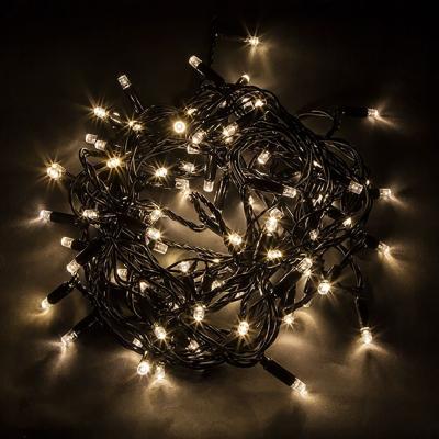 Светодиодная гирлянда линейная Feron CL34, 100 LED 2700К, с эфф.стробов, 10м+1.5м черн.шнур, IP65