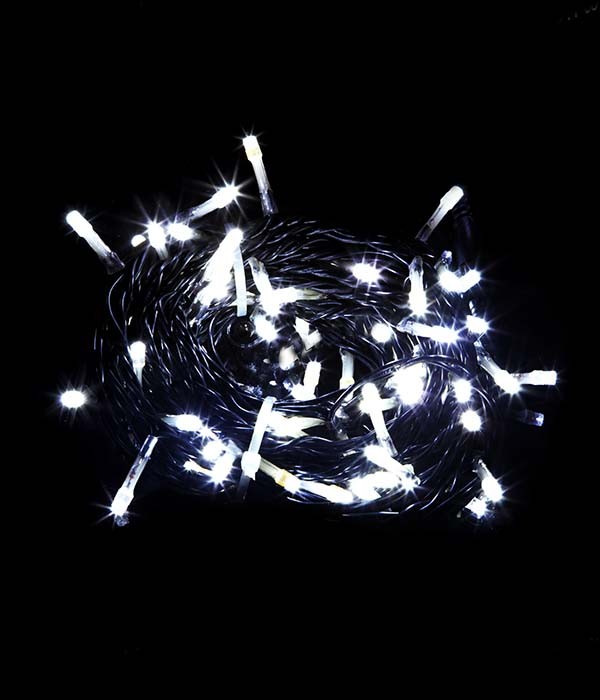 Качественная картинка Светодиодная нить Laitcom, 10м,  24V, 100 LED, IP65,с мерцанием (бел. диод) чер.провод, белый