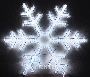 Качественная картинка Снежинка светодиодная Rich LED, 100 см, белая, RL-SFDL100-W