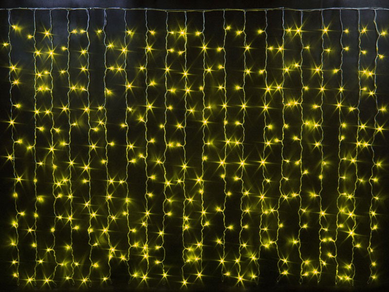 Светодиодный занавес Rich LED 2*6 м, с герметичным колпачком, соединяемый (до 5 шт), IP65, желтый Качественная картинка Светодиодный занавес Rich LED 2*6 м, с герметичным колпачком, соединяемый (до 5 шт), IP65, желтый