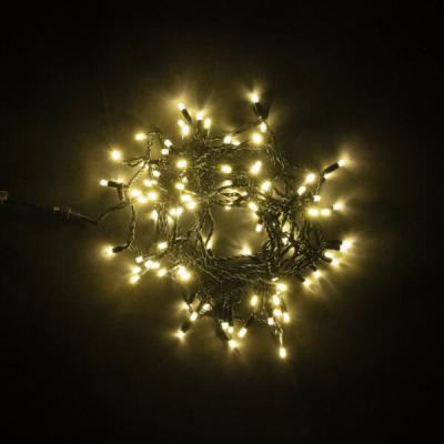 Светодиодная нить с колпач. Laitcom 10 м, 24V, IP65, 100 led, черн.пров, мерц.каждого диода, т.белый