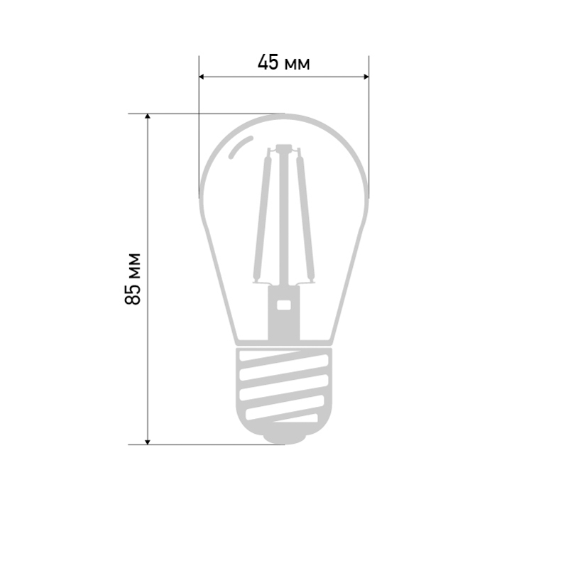Качественная картинка Ретро-лампа филаментная ST45, E27, 2 LED, 2Вт, ТЕПЛЫЙ БЕЛЫЙ, 230В, IP65 NEON-NIGHT