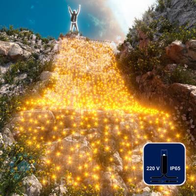 Светодиодный занавес RichLed, 2*9 м, 220 В, постоянное свечение, IP 65, герметичный колпачок, желтый