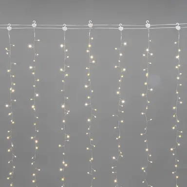 Гирлянда Светодиодный Дождь из росы фейерверк 3х3м, 900LED, IP20, динамика, 230В, т.белый, крючки