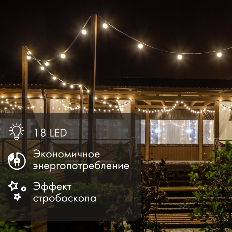 Качественная картинка Лампа-строб светодиодная, диаметр 50, E27, 18 LED, 2,5Вт, КРАСНЫЙ, 230В NEON-NIGHT