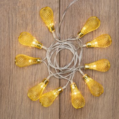 Гирлянда светодиодная Восточные фонарики Neon-Night 1,5м, прозр.ПВХ, IP20, 10LED, желтый, 2хАА (нет)