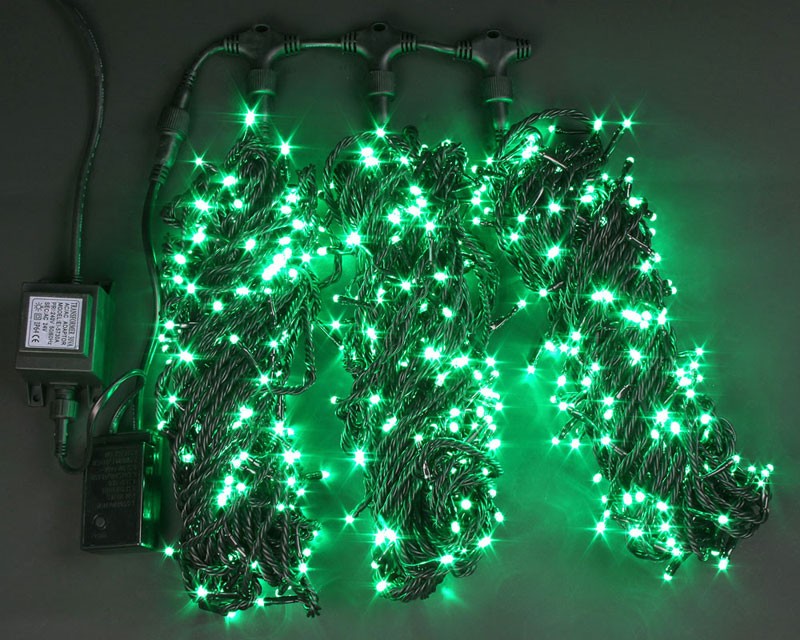 Качественная картинка Нити 3 по 20 м, RichLed, 24 В, 8 режимов свечения, цвет зеленый