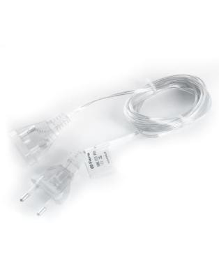 Сетевой шнур для гирлянд Feron 5м, 2*0,5мм2, прозрачный, DM305