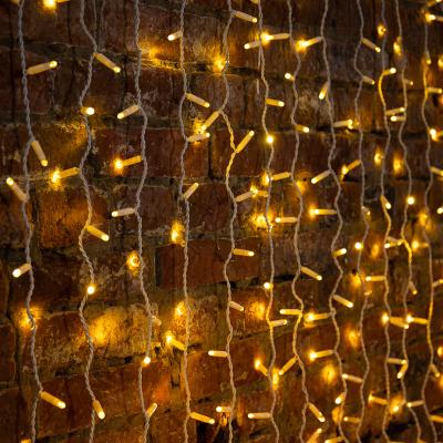 Светодиодный занавес NEON-NIGHT 2х6м ТЕПЛЫЙ БЕЛЫЙ, белый ПВХ, IP65, постоянное свечение, 230В