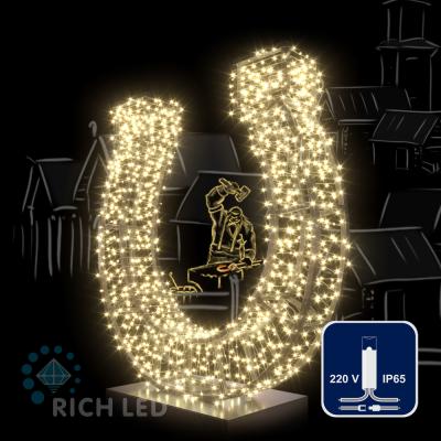 Светодиодная гирлянда Нить RichLed 10 метров, 220 В, пост. свечение,IP65, герм. колпачок, т.белый