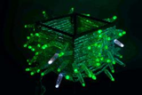 Светодиодная гирлянда нить Teamprof, 10м, 100 LED, 24В, мерцание, прозр. провод, герм.колп, зеленый