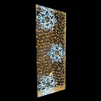 Светодиодное Панно "Три Снежинки" Laitcom, 300х120см, т.белое 220В, на металич. каркасе, IP54