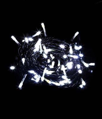 Светодиодная нить Laitcom, 10м,  24V, 100 LED, IP65,с мерцанием (бел. диод) чер.провод, белый