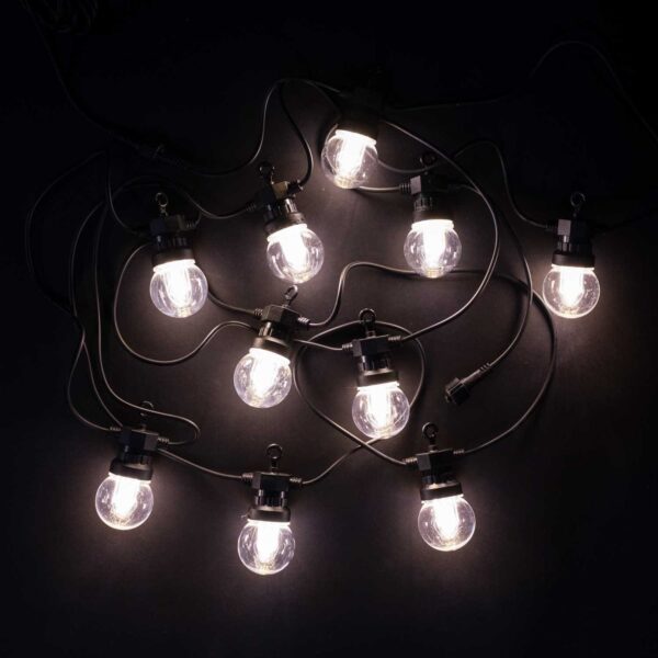 Светодиодная гирлянда Laitcom, 5м, 10 led, 24V, 50 мм, прозрачная колба, белый Качественная картинка Светодиодная гирлянда Laitcom, 5м, 10 led, 24V, 50 мм, прозрачная колба, белый