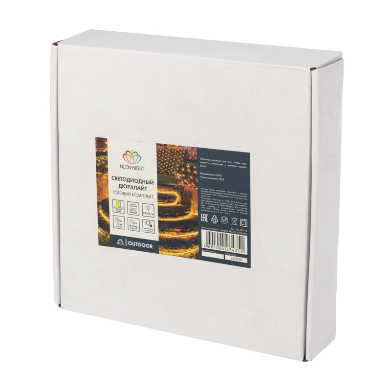 Качественная картинка Дюралайт NEON-NIGHT фиксинг (2W), 24 LED/м, теплый белый, 10 м