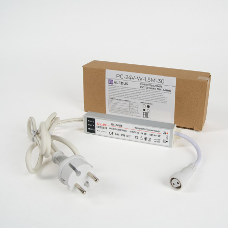 Импульсный источник питания ALEDUS 220/24 В, 30 Вт, 1.5 м, с вилкой